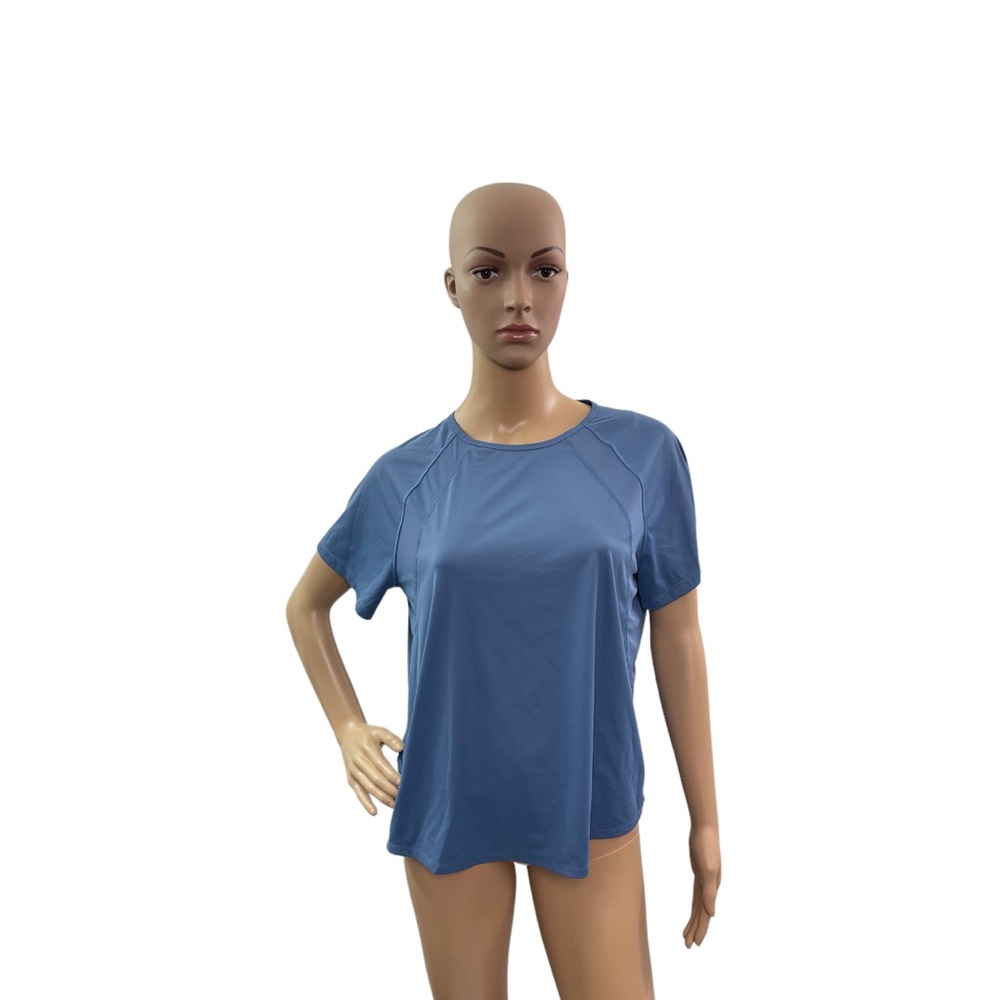 Members Only Women’s Size Medium Blue Short Sleeve Semi Mesh Work It Oh Tee